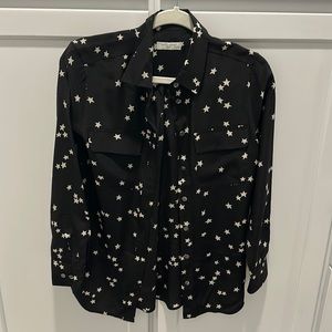 Equipment Slim signature silk shirt - Black and white stars